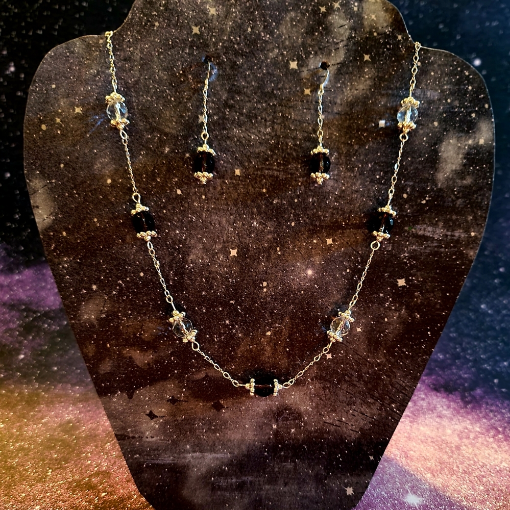 Sterling Silver Quartz Necklace and Earings